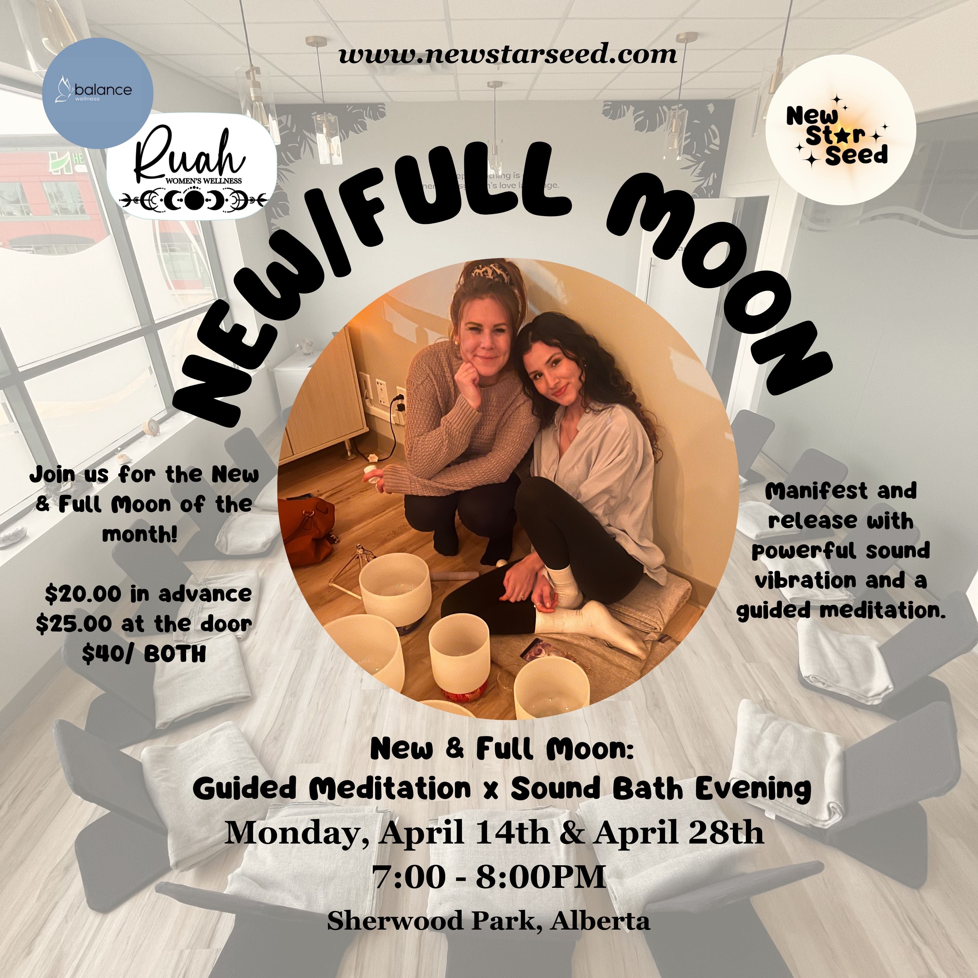 New/Full Moon: Guided Meditation x Sound Bath - April 14&28, 2025