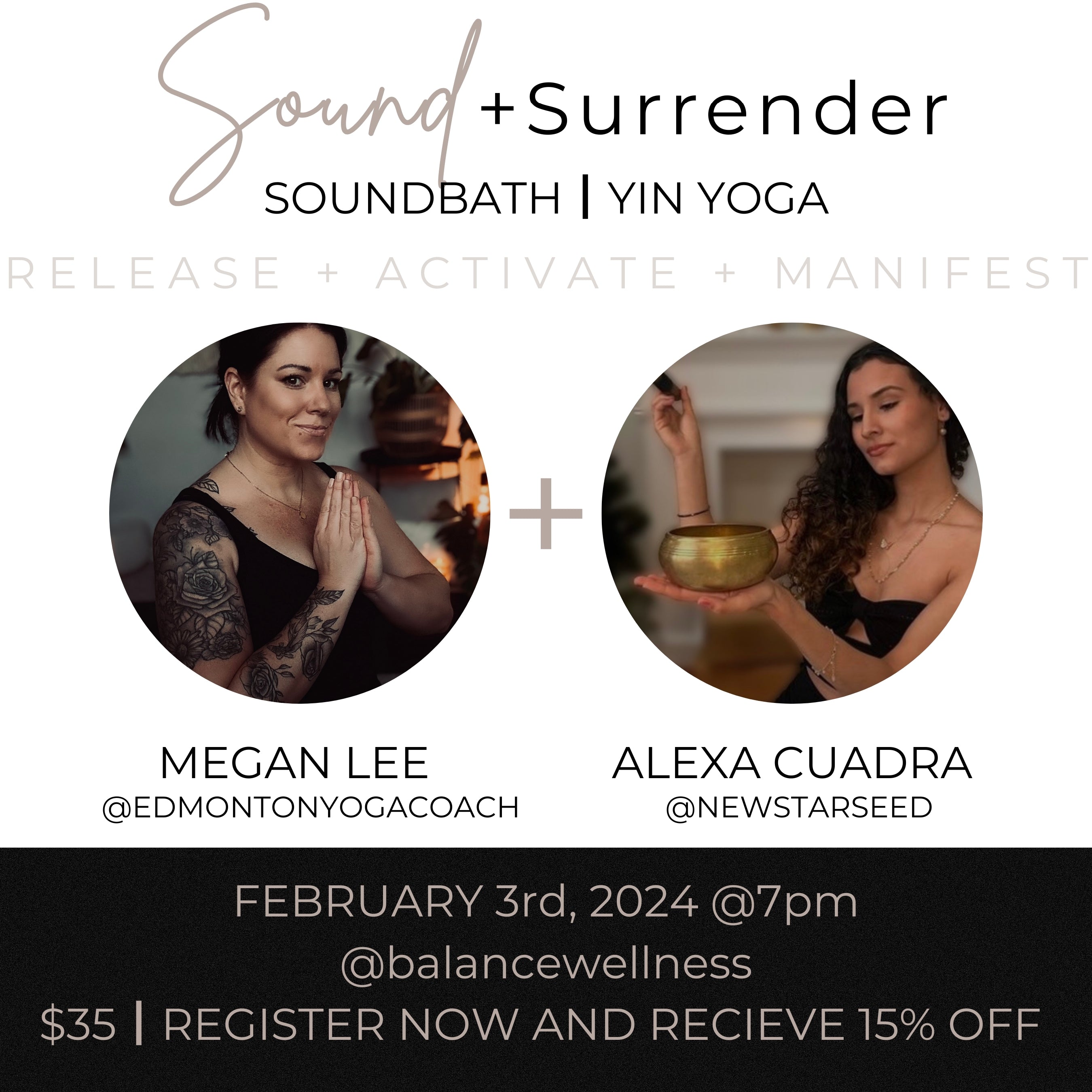 SOUND+SURRENDER: Yin Yoga x Sound Bath Evening - February 3, 2024