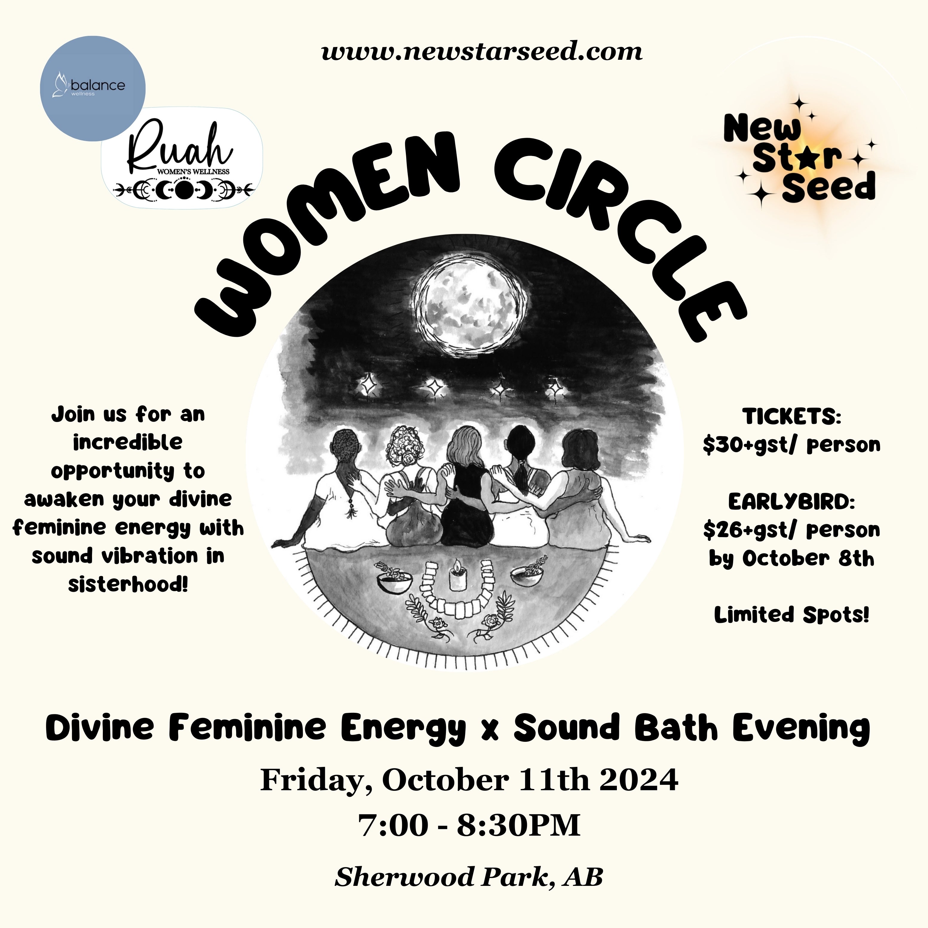 Women’s Circle: Divine Feminine, Roses x Candlelit Sound Bath - October 11, 2024