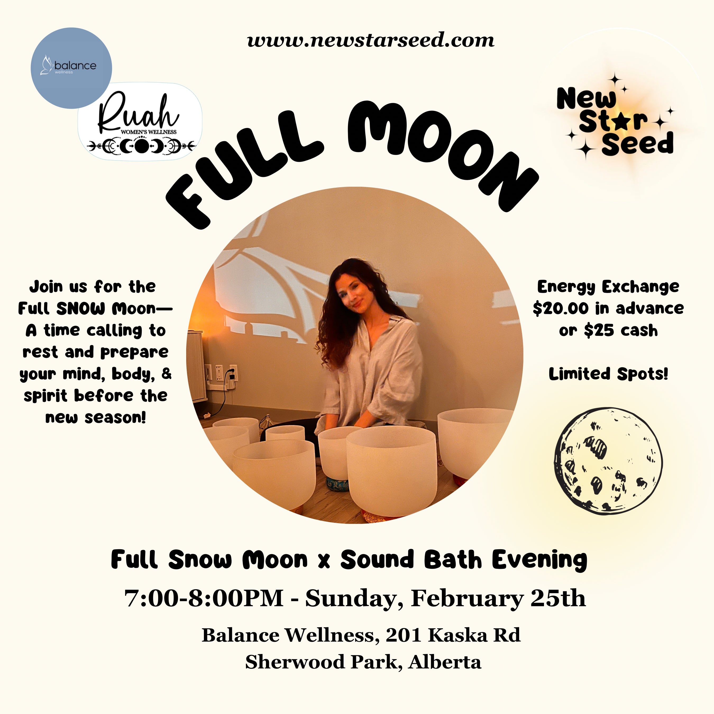 Full Snow Moon x Candlelight Sound Bath ~ February 25, 2024