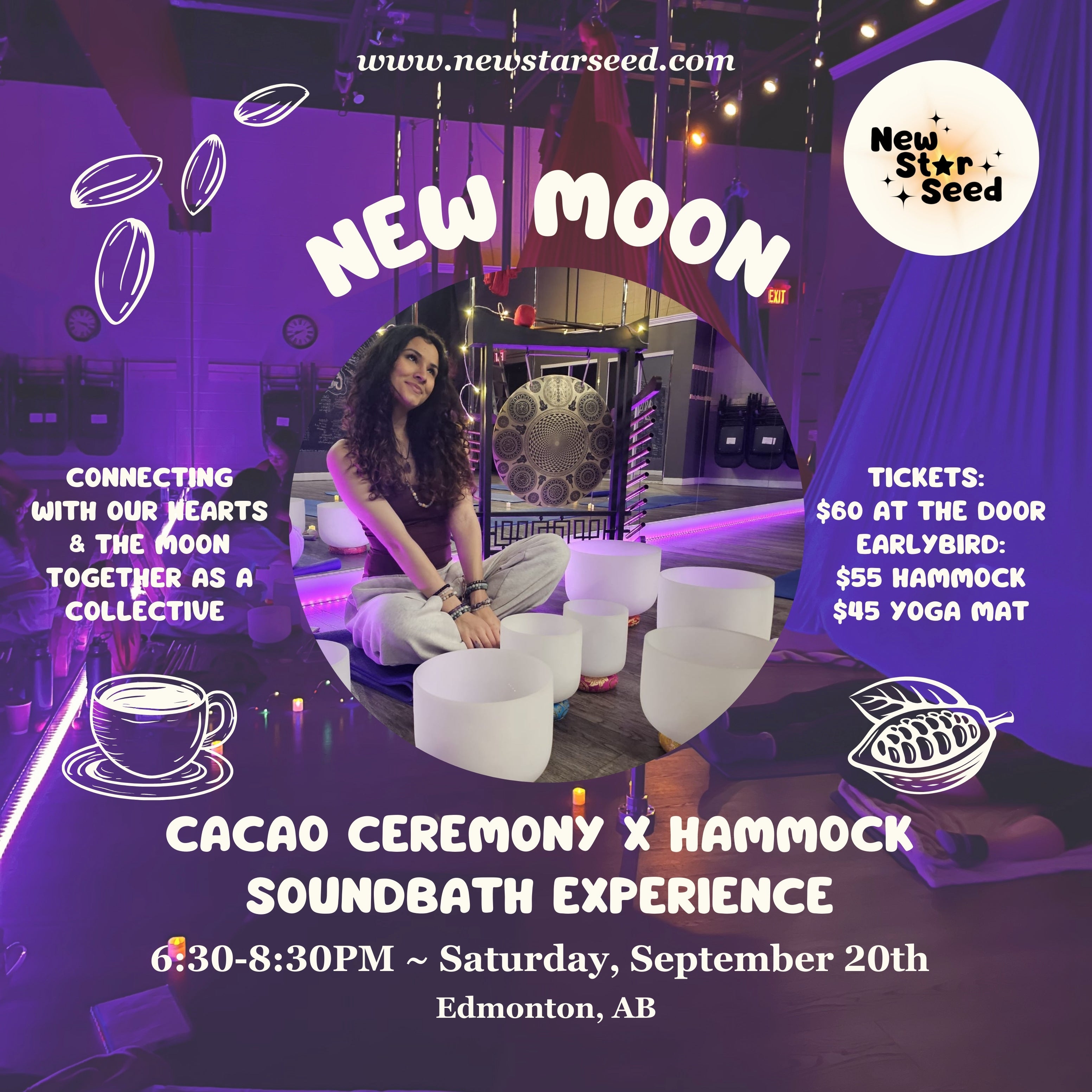 New Moon: Cacao Ceremony x Hammock Sound Bath Experience - September 20, 2025