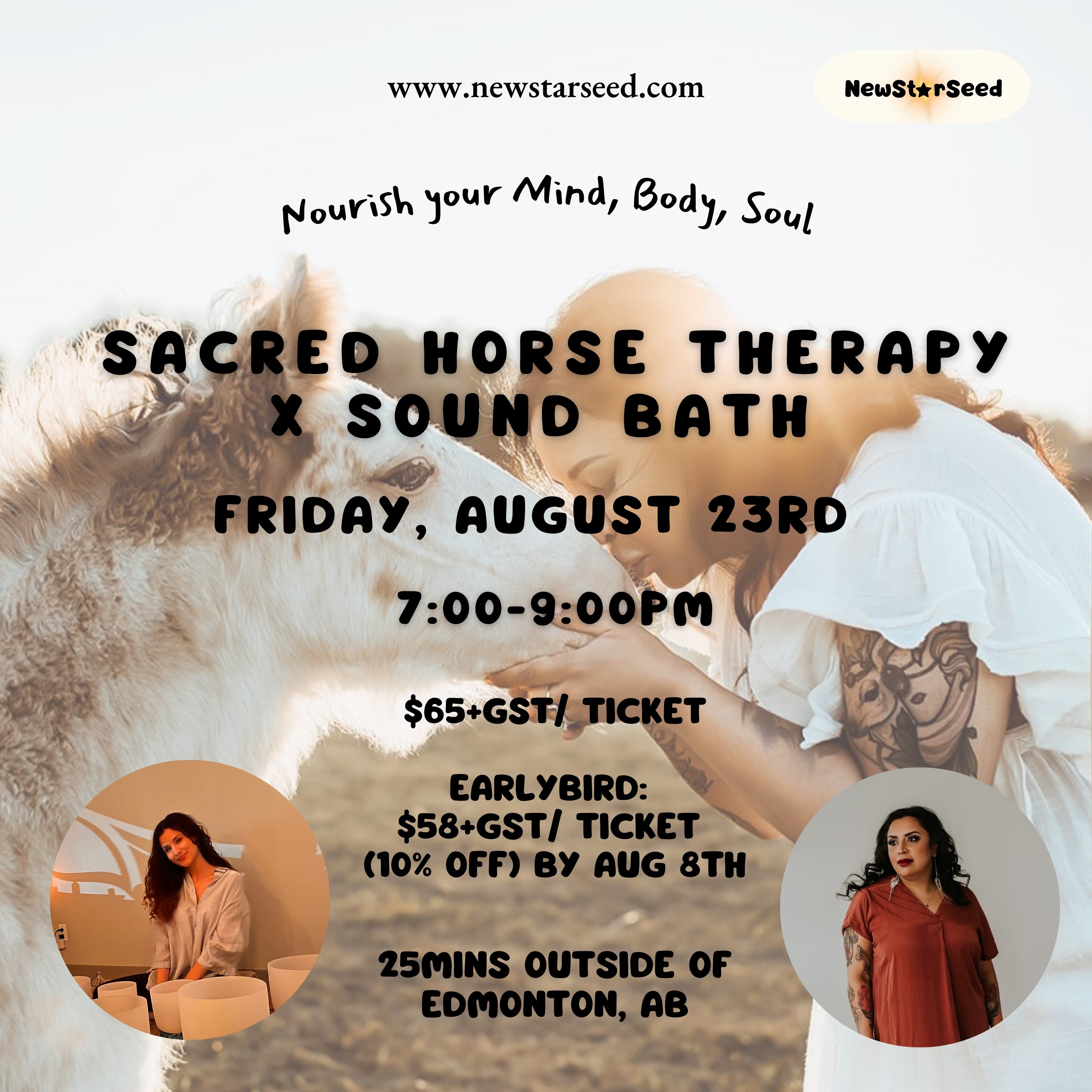 Sacred Horse Therapy x Sound Healing Evening - August 23, 2024