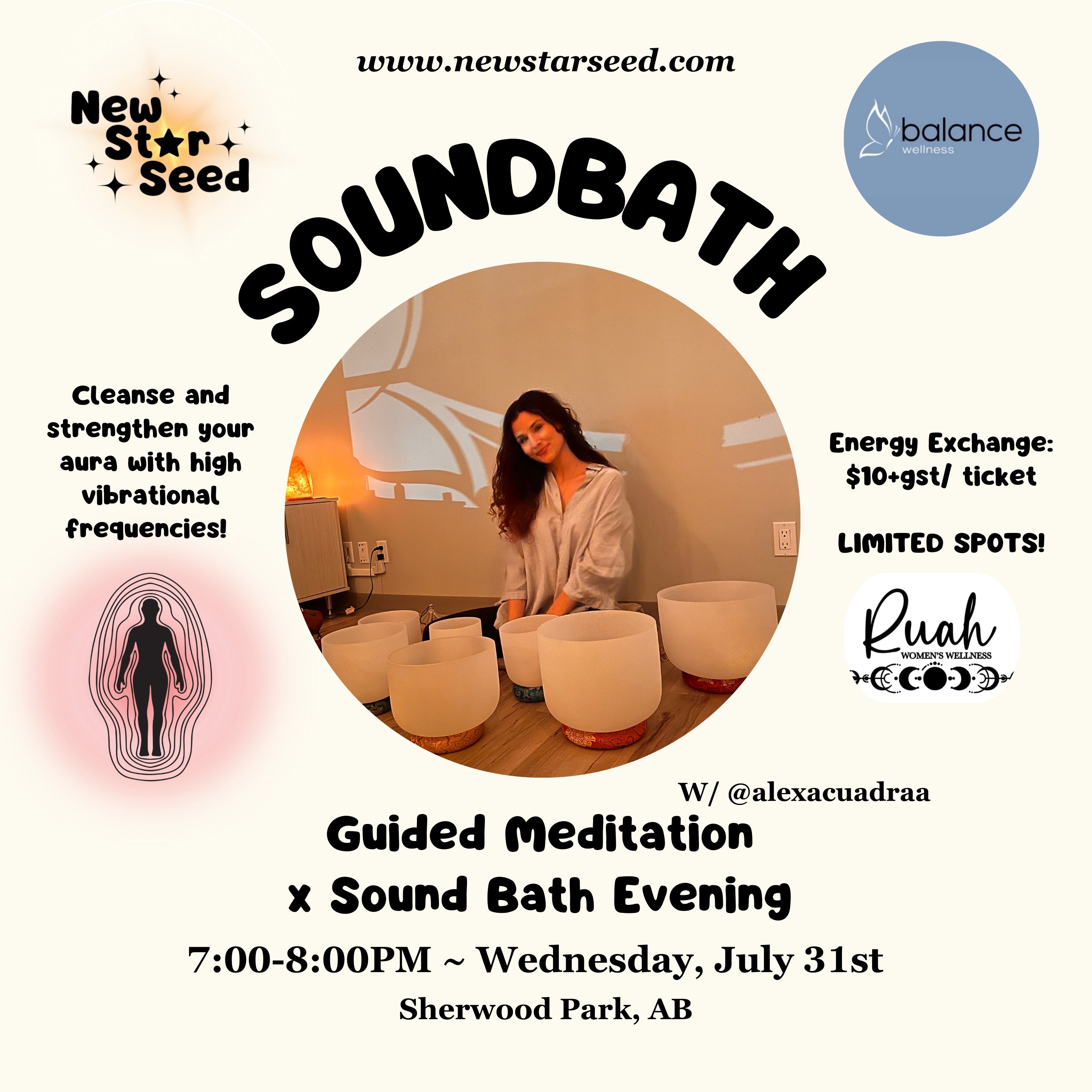 $10 Guided Meditation x Sound Bath Evening - July 31, 2024