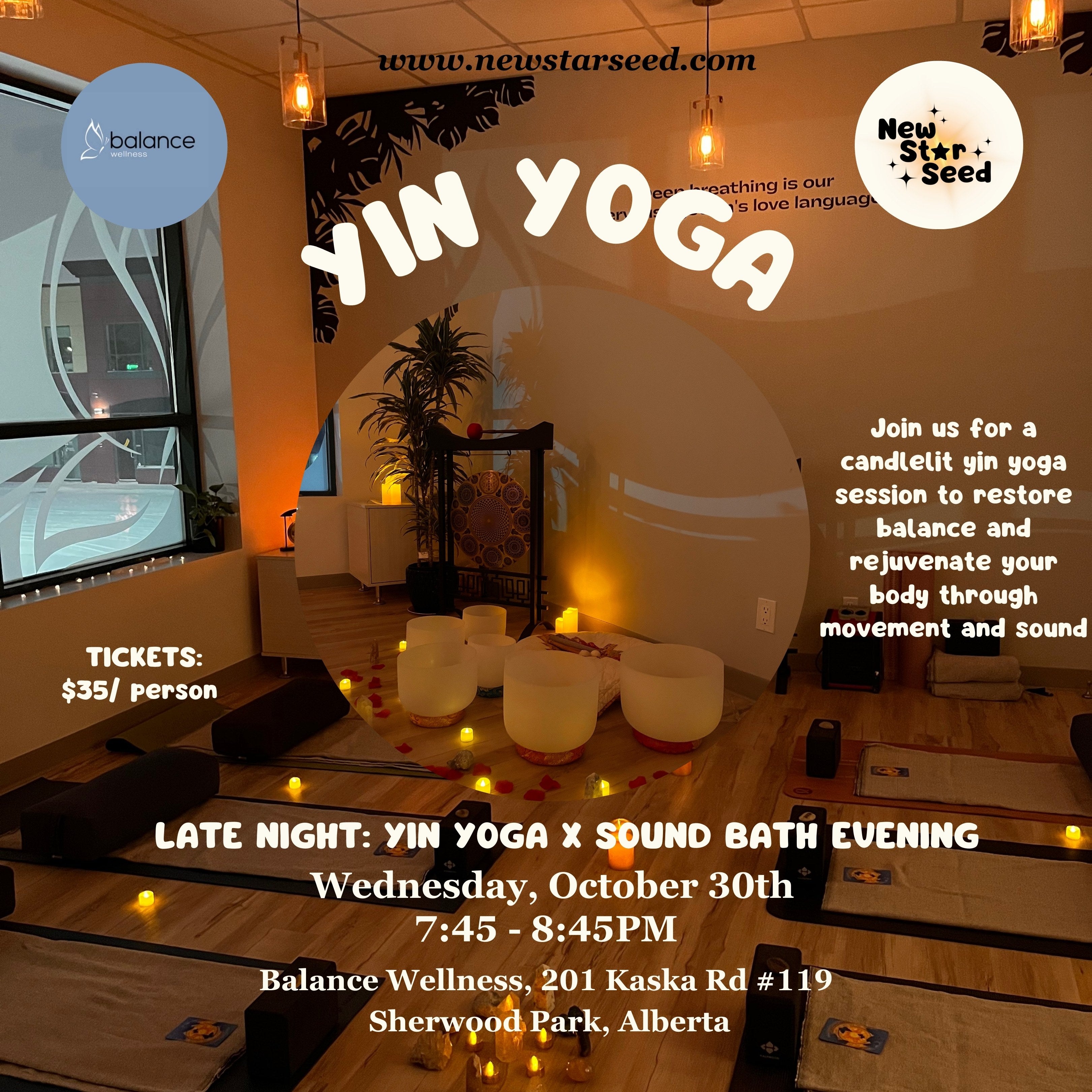 SOUND+SURRENDER: Yin Yoga x Sound Bath Evening - October 30, 2024