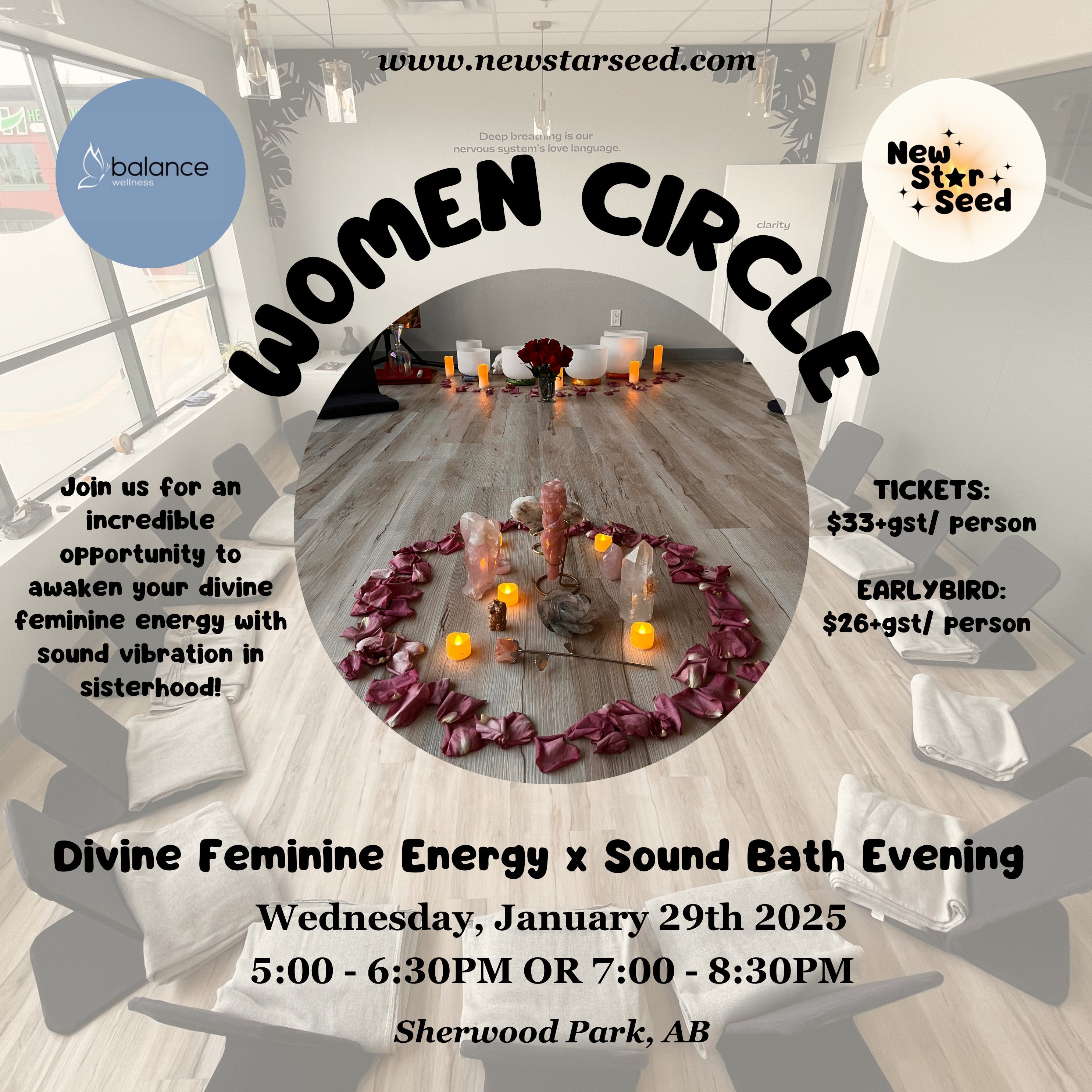 Women’s Circle: Divine Feminine, Roses x Candlelit Sound Bath - January 29, 2025