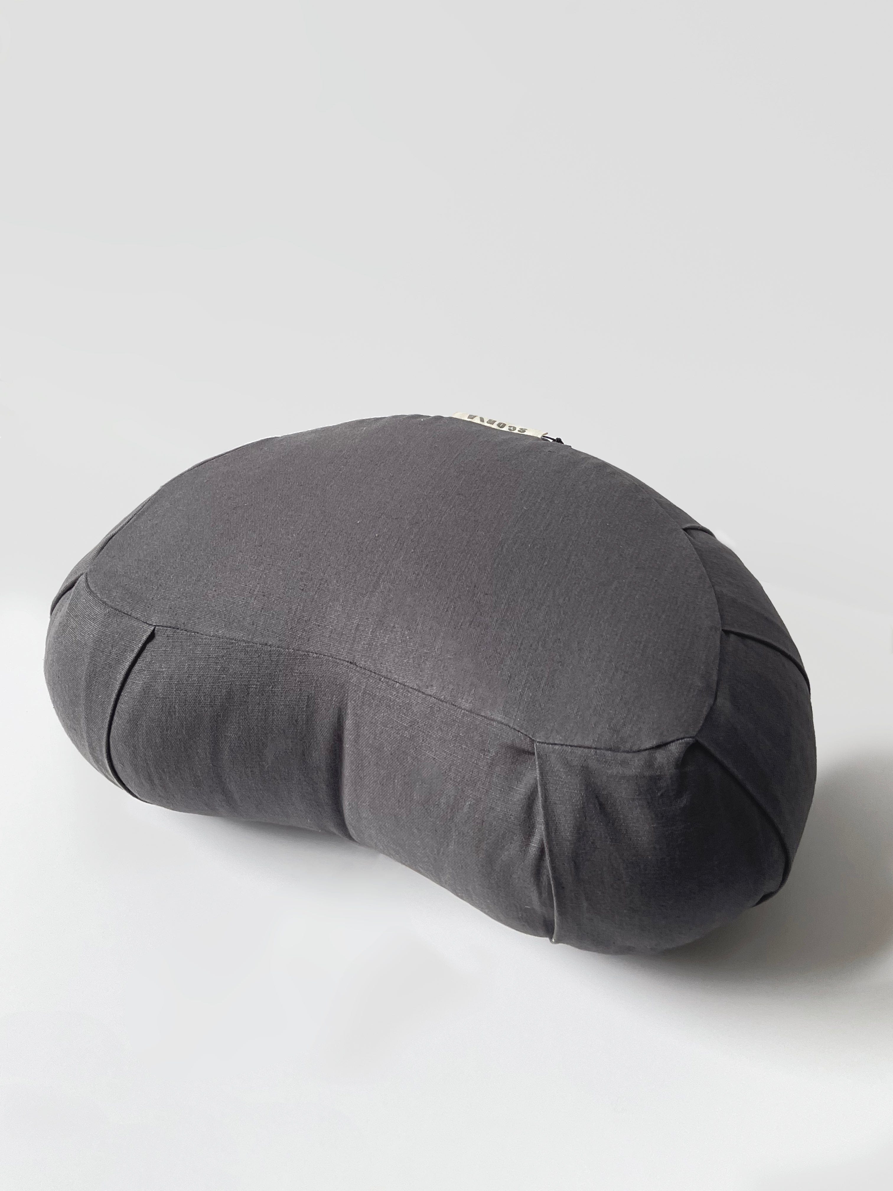 Crescent Natural Meditation Cushion | Shadow Grey